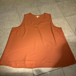 Cato Women's Sleeveless V-Neck Orange Tank Top
